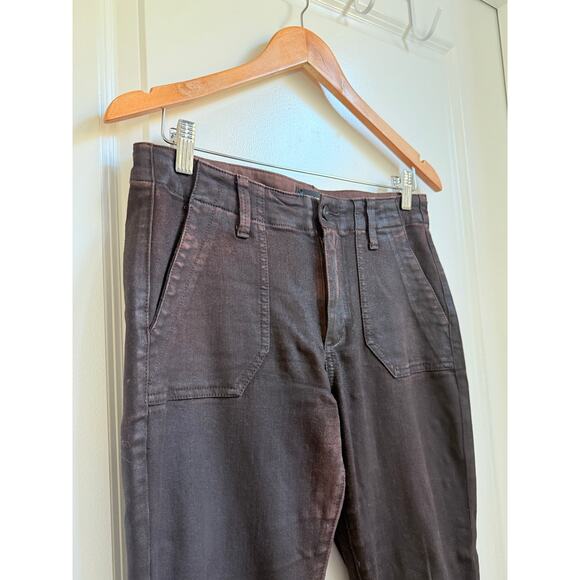 PAIGE Mayslie Transcend Denim Weekender Jogger 27" Chicory Coffee Luxe Coating - Picture 10 of 16